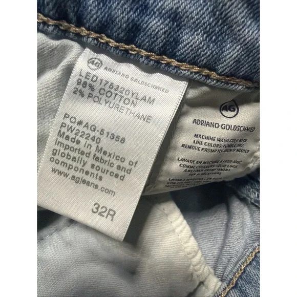 AG Adriano Goldschmied Jeans Womens 32R Blue Isabelle High Rise Straight Crop - Picture 9 of 11